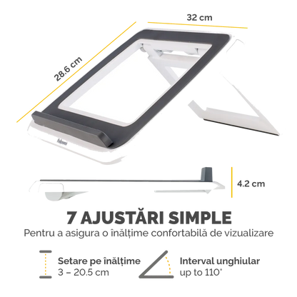 Fellowes 8210101 I-Spire Series Laptop Quick Lift pana la 17 inch sau 4.5kg, alb, 043859706402