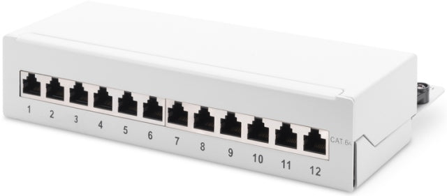 Digitus DN-91612SD-EA-G Patch panel 12 porturi, Desktop CAT 6A, Class EA, shielded, grey, 4016032444886