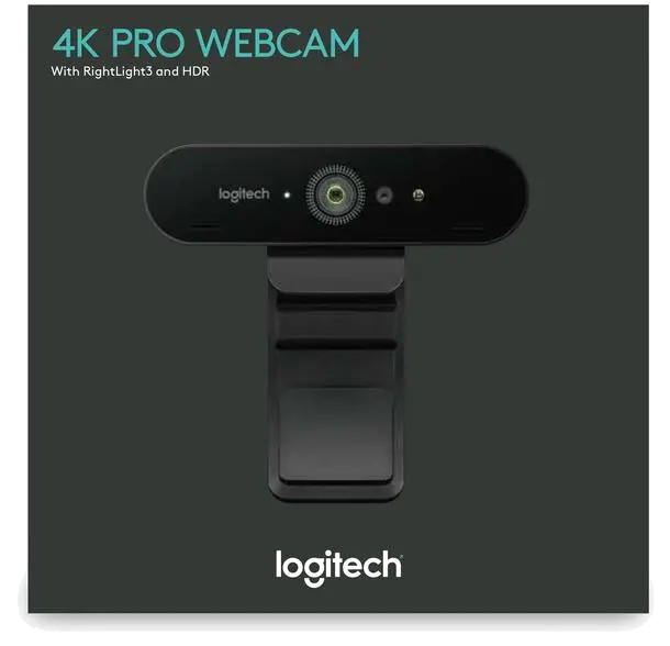 Logitech 960-001106 Brio Webcam 4K Ultra HD 30fps, 5x digital zoom, RightLight 3 HDR, 5099206068100