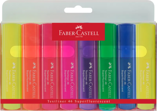 Faber-Castell FC154662 Set 8 buc Textmarker 1546 superfluorescent, grosimea liniei: 5, 2 sau 1 mm., 4005401546627