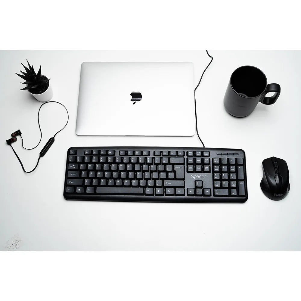Spacer SPKB-520 Spacer TASTATURA USB, 104 taste, anti-spill, black 5949046600728