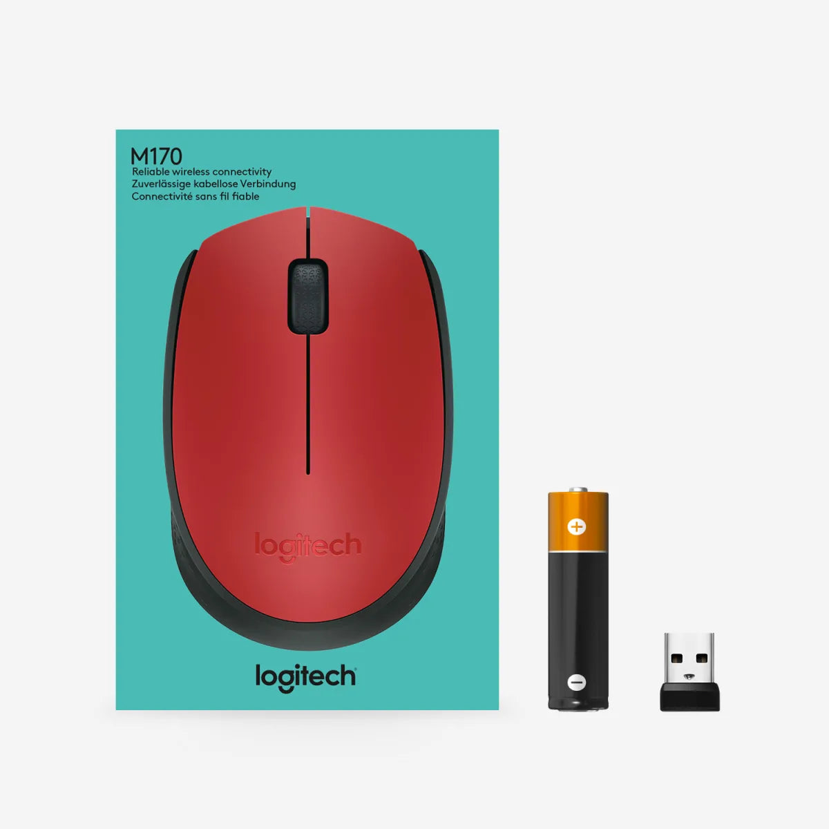 Logitech 910-004641 Logitech M171 Wireless Mouse, Red 5099206062870