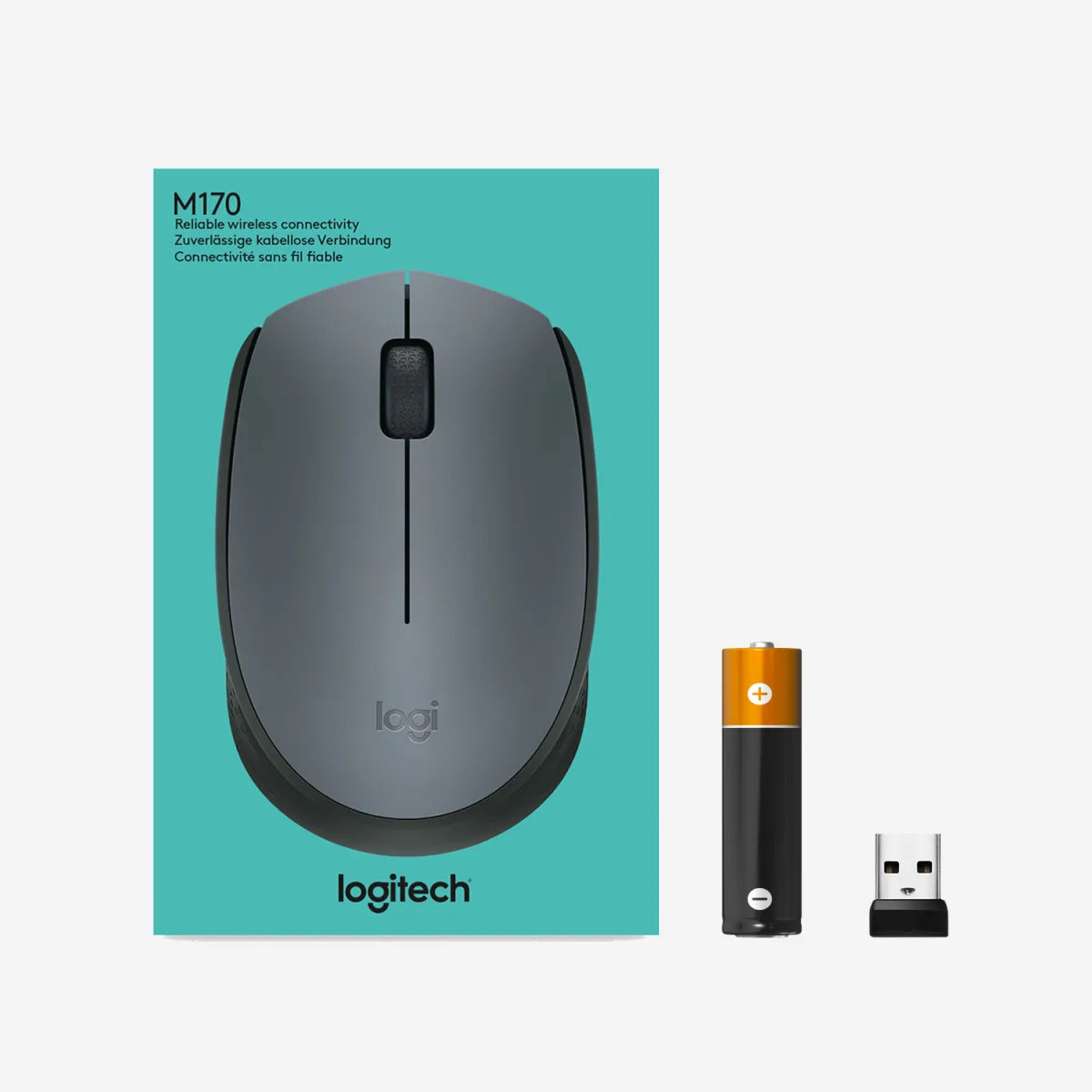 Logitech 910-004642 Logitech M170 Wireless Mouse, 1000dpi, Grey 5099206062887