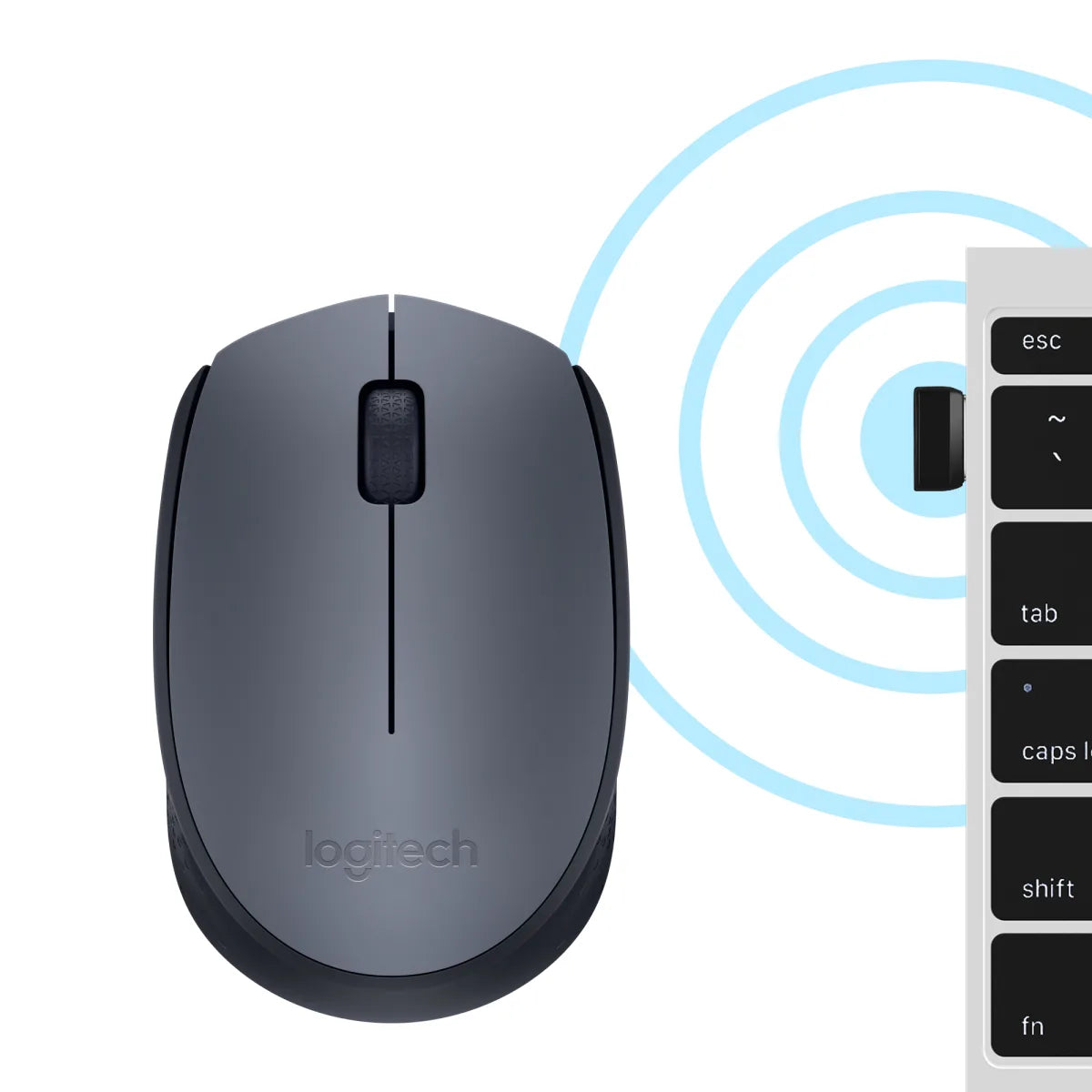 Logitech 910-004642 Logitech M170 Wireless Mouse, 1000dpi, Grey 5099206062887