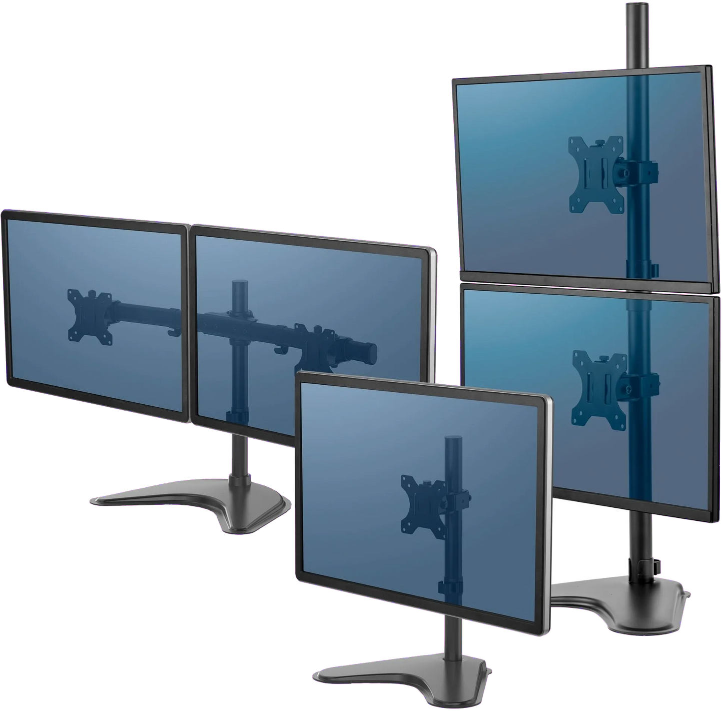 Fellowes 8043701 Professional Series Freestanding Dual Horizontal Monitor Arm, 043859728008