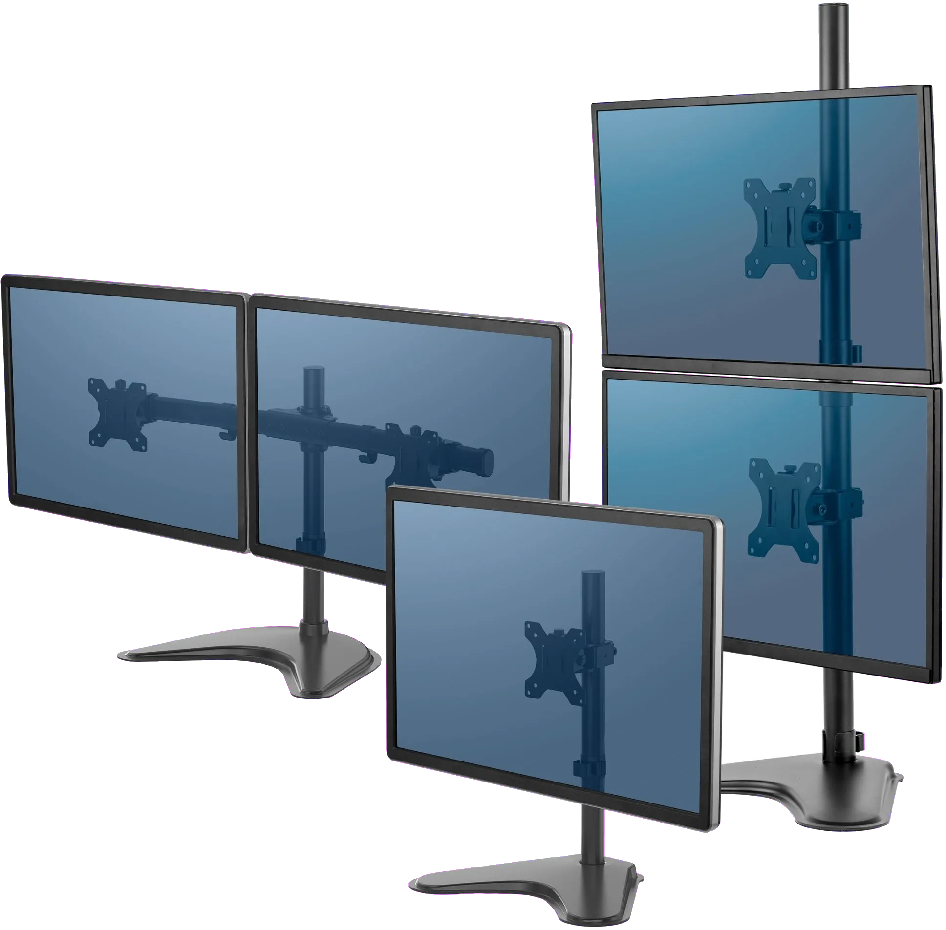 Fellowes 8043701 Professional Series Freestanding Dual Horizontal Monitor Arm, 043859728008