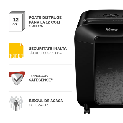 Fellowes 4400801 Powershred LX85 distrugator de documente in particule, 12 coli, P-4, 50043859764803 043859764808