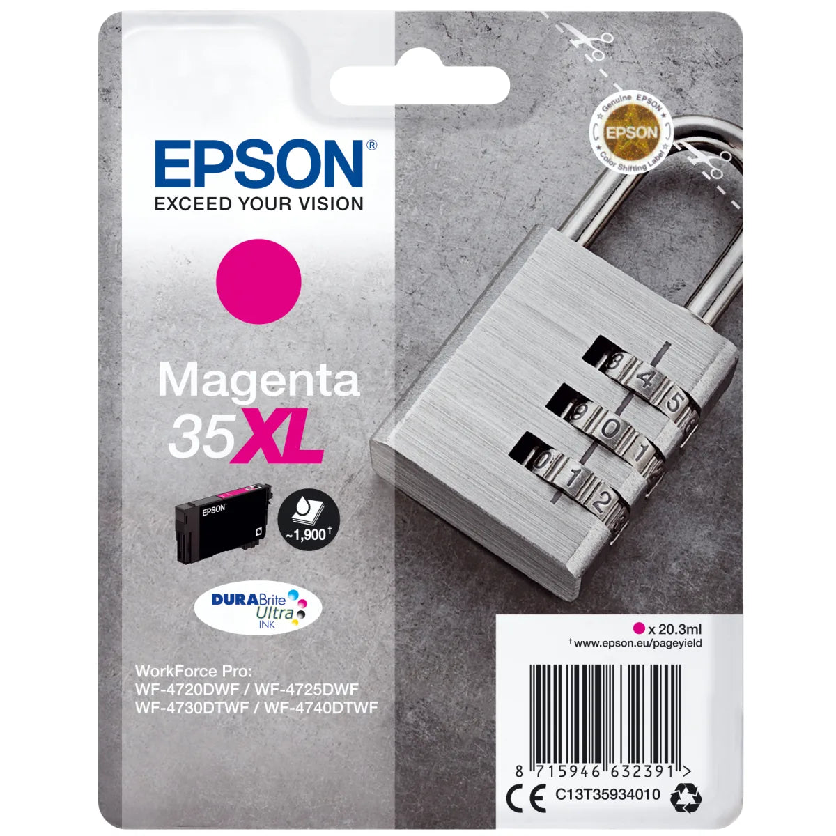 Epson C13T35934010 Epson C13T35934010 Cartus cerneala original magenta No. 35XL pentru WF-4720 / 4725 / 4 8715946632391