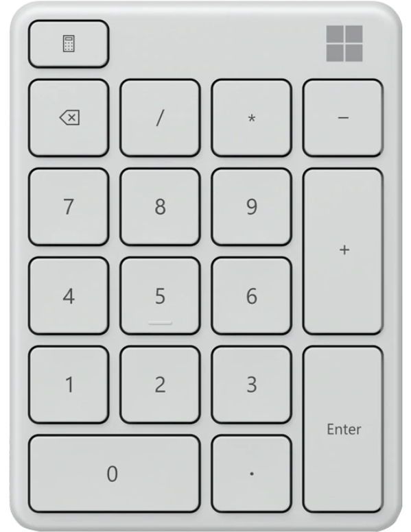 Microsoft 23O-00025 Number Pad whyte glacier tastatura numerica (numpad) wireless 18 taste