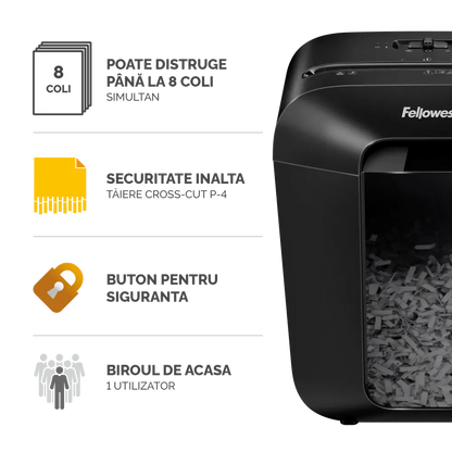 Fellowes 4400501 Powershred LX45 distrugator de documente in particule, 8 coli P-4, 50043859764773 043859764778