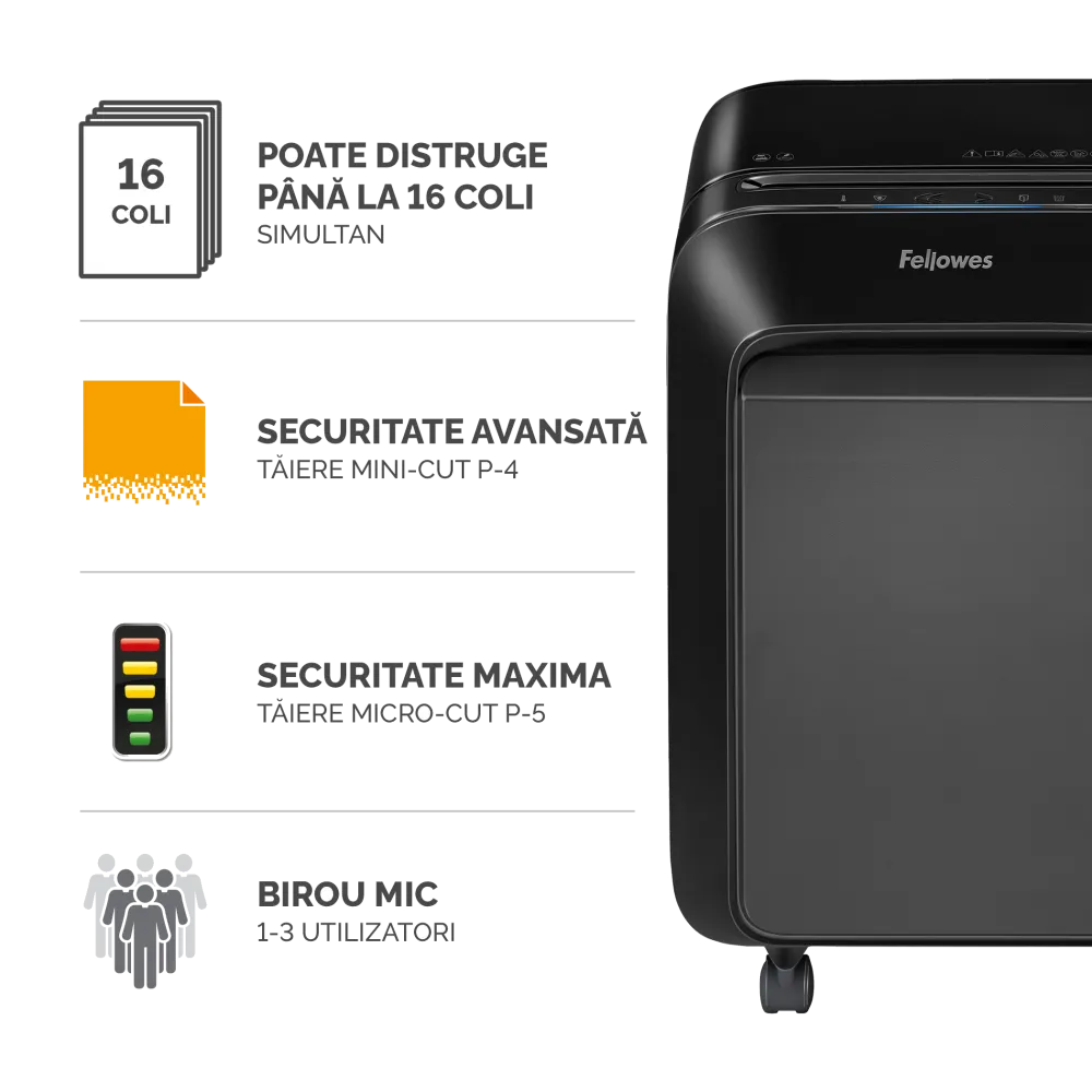 Fellowes 5502501 Powershred LX210 distrugator de documente in miniparticule 16 coli P-4, 04385976382 50043859763820