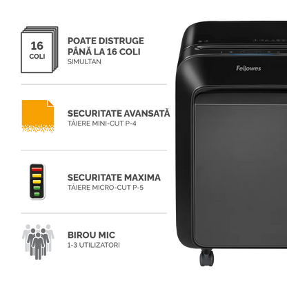 Fellowes 5502501 Powershred LX210 distrugator de documente in miniparticule 16 coli P-4, 04385976382 50043859763820