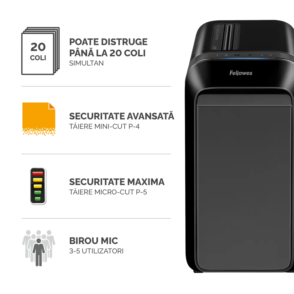 Fellowes 5502601 Powershred LX220 distrugator de documente in mini particule 20 coli P-4, 50043859763837