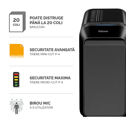 Fellowes 5502601 Powershred LX220 distrugator de documente in mini particule 20 coli P-4, 50043859763837