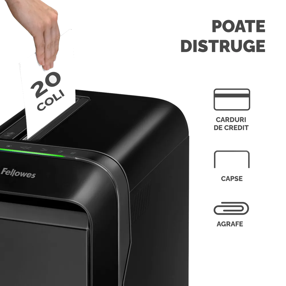 Fellowes 5502601 Powershred LX220 distrugator de documente in mini particule 20 coli P-4, 50043859763837