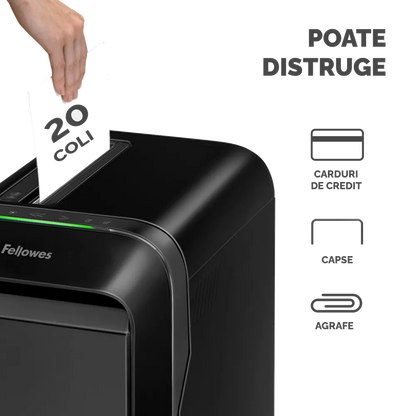 Fellowes 5502601 Powershred LX220 distrugator de documente in mini particule 20 coli P-4, 50043859763837