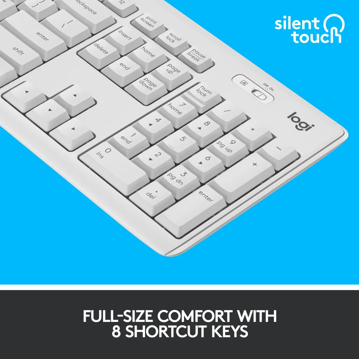 Logitech 920-009824 Logitech MK295 Silent Wireless Combo, US Intl Layout, Off-White 5099206092594