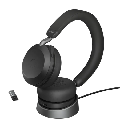 Jabra 27599-989-989 Casca EVOLVE2 75 UC fara fir, Stand incarcare, Binaural, On-Ear, USB-A, Black, 5706991024401