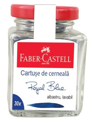 Faber-Castell FC185528 Patroane stilou, 30 buc/ borcan, mici, albastru royal, 4005401855286