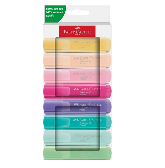 Faber-Castell FC254658 1546 Set 8 textmarkere culori pastel, cutie carton, 4005402546589