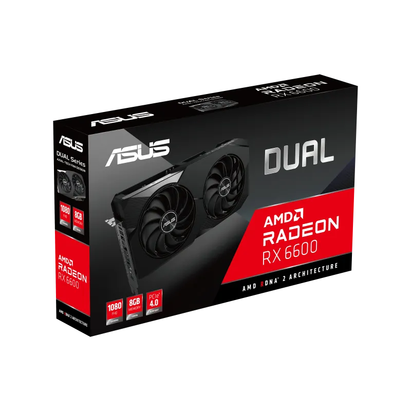 Asus DUAL-RX6600-8G Placa video AMD Radeon DUAL RX 6600 8GB, 4711081363112