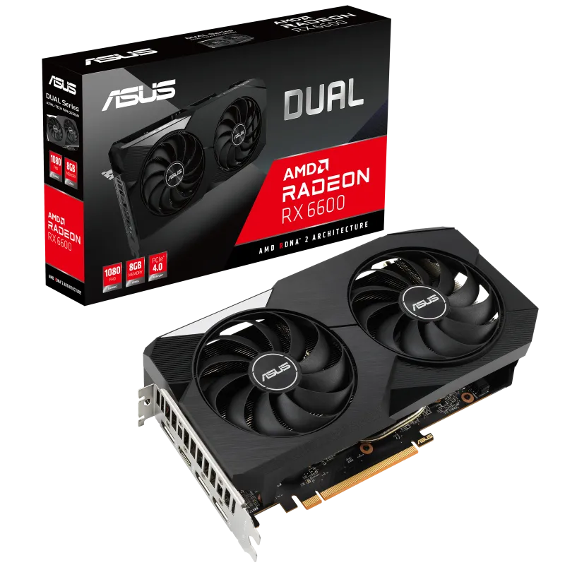 Asus DUAL-RX6600-8G Placa video AMD Radeon DUAL RX 6600 8GB, 4711081363112