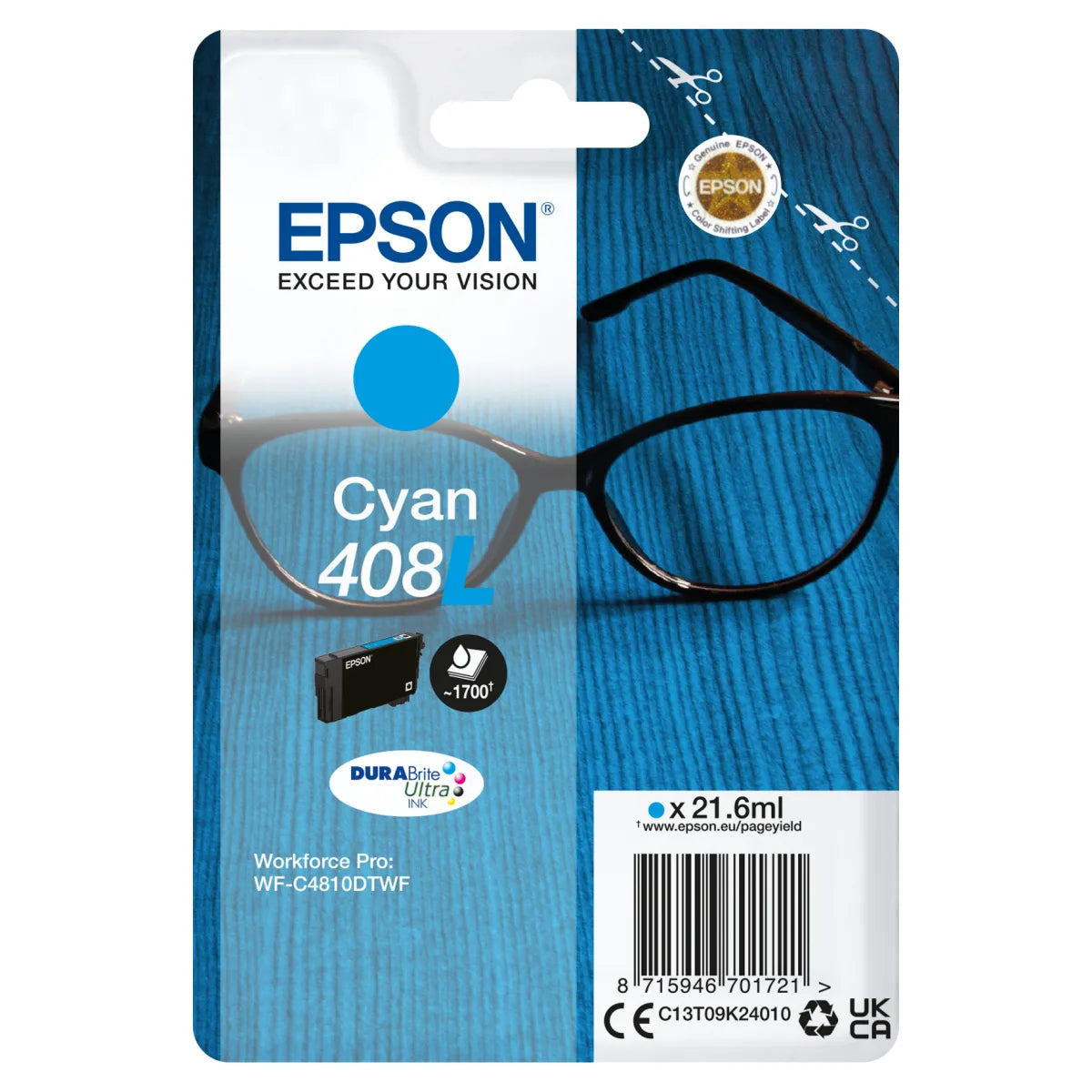 Epson C13T09K24010 Epson Rezerva cerneala cyan originala high capacity No. 408L pentru WF-C4810DTWF 8715946701721