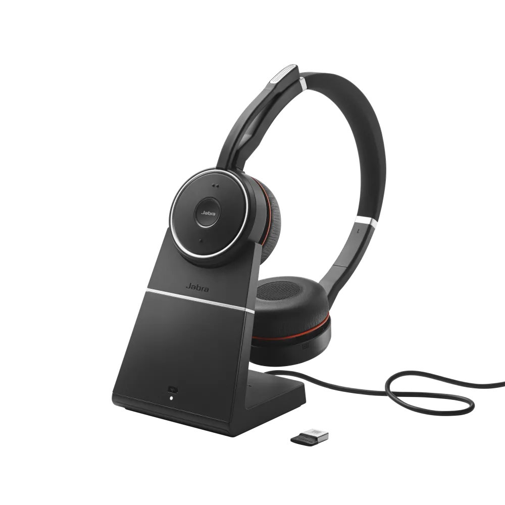 Jabra 7599-848-199 Casca EVOLVE 75 SE UC fara fir, cu suport de incarcare, Binaural, USB Link 380a, 5706991026474