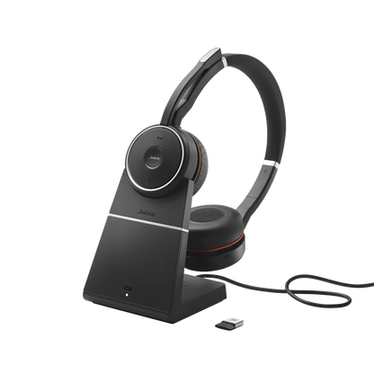 Jabra 7599-848-199 Casca EVOLVE 75 SE UC fara fir, cu suport de incarcare, Binaural, USB Link 380a, 5706991026474