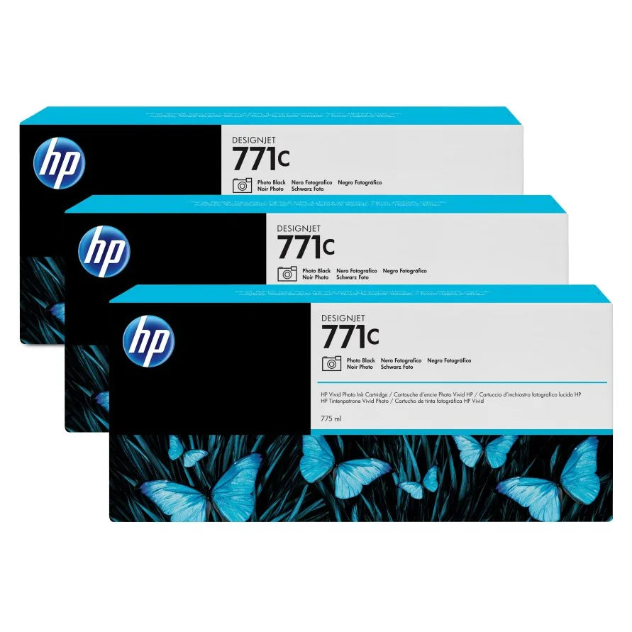 HP B6Y37A HP Cartus cerneala 771C B6Y37A Photo Black 3x775ml 887111301307