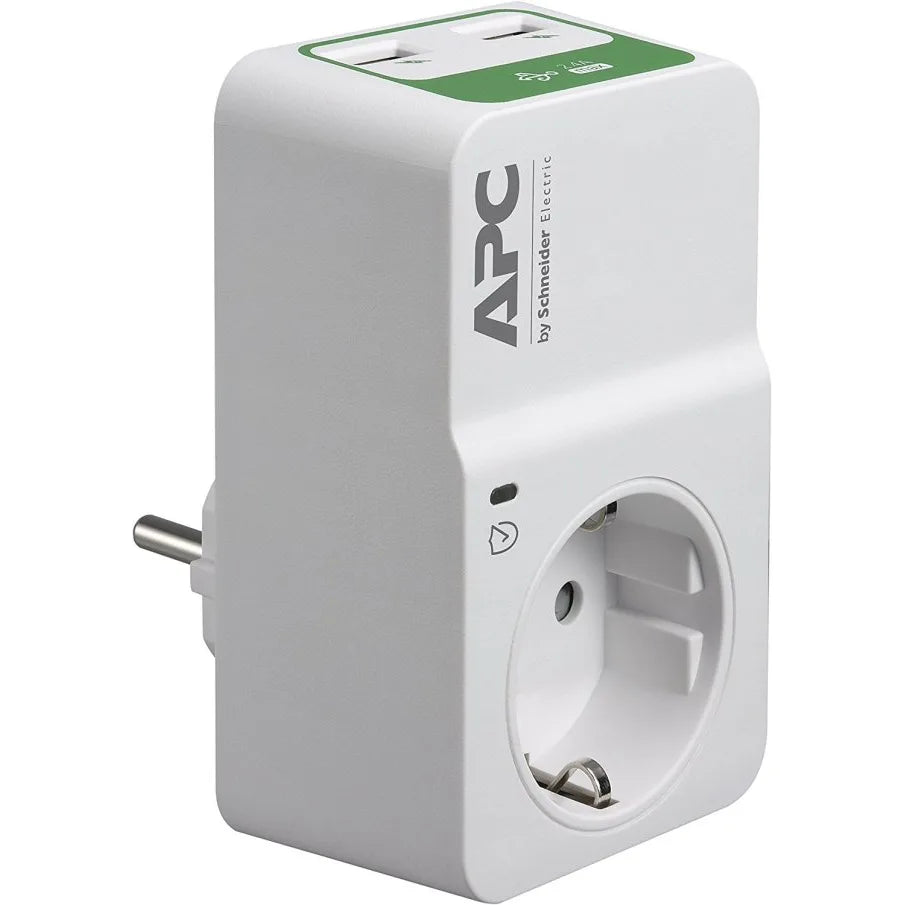 APC PM1WU2-GR APC Essential SurgeArrest Priza cu protectie 1x Schuko, 2x USB, Alb 731304334750