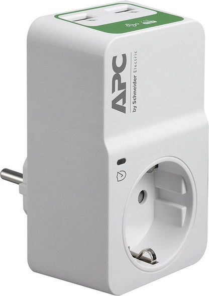 APC PM1WU2-GR Essential SurgeArrest Priza cu protectie 1x Schuko, 2x USB, Alb, 731304334750
