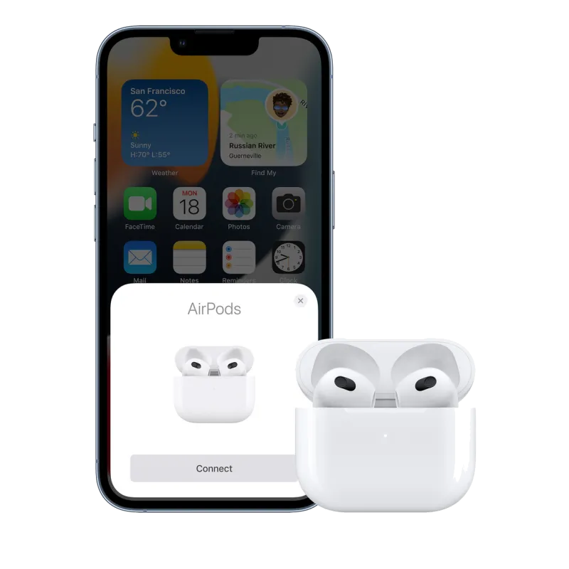 Apple MPNY3ZM/A Casti AirPods (3rd generation) cu Lightning Charging Case, albe, 194253324171