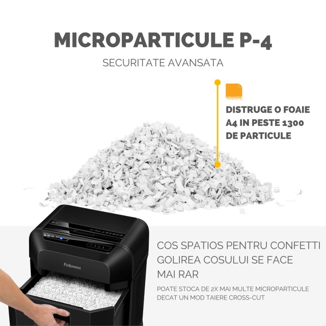 Fellowes 4621501 AutoMax 80M distrugator de documente in particule ADF 80 coli + 8 coli P-4, 50043859782500