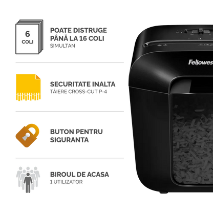 Fellowes 4170501 Powershred LX25 distrugator de documente in particule 6 coli P-4, 50043859769013 043859769018