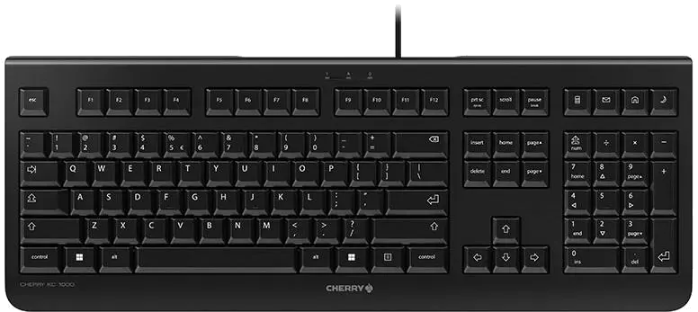 Cherry JK-0800EU-2 Tastatura KC 1000 Neagra USB US Intl, Euro Symbol, 4025112081491