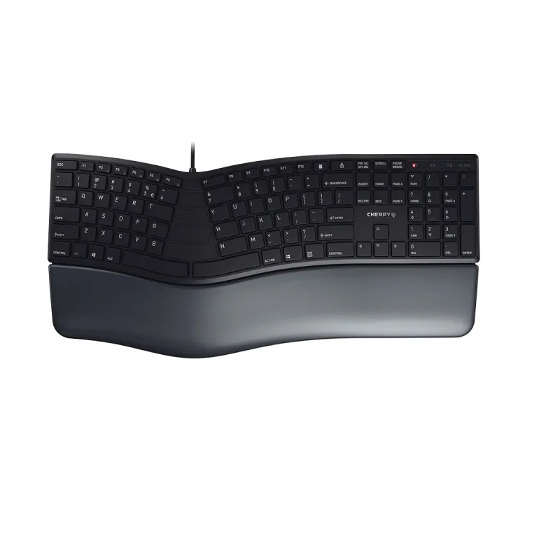 Cherry JK-4500EU-2 Tastatura KC 4500 ERGO, USB, Negru, USB, US Intl, Euro Symbol, 4025112093920