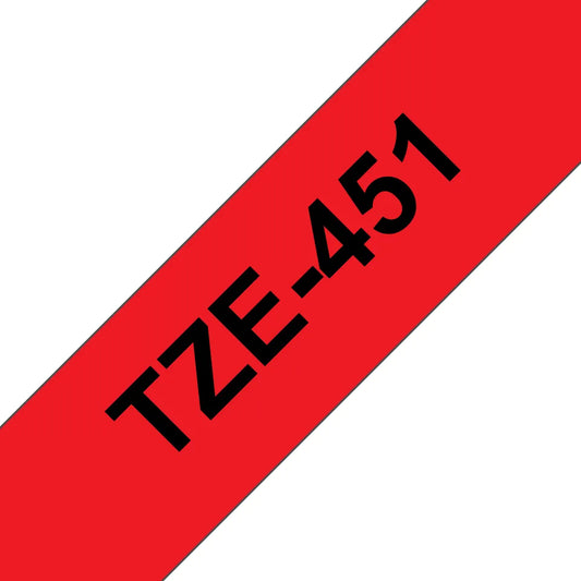 Brother TZE451 Brother Banda laminata TZe-451 24mm 8m negru pe rosu 4977766686358
