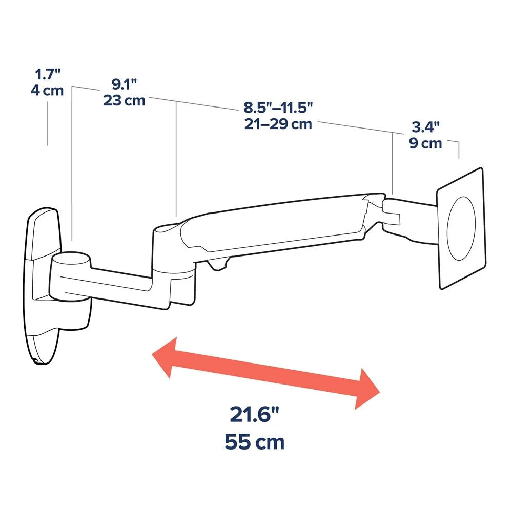 Ergotron 45-243-026 Brat monitor aluminiu polished LX Wall pt. monitoare pana la 34", 698833011531