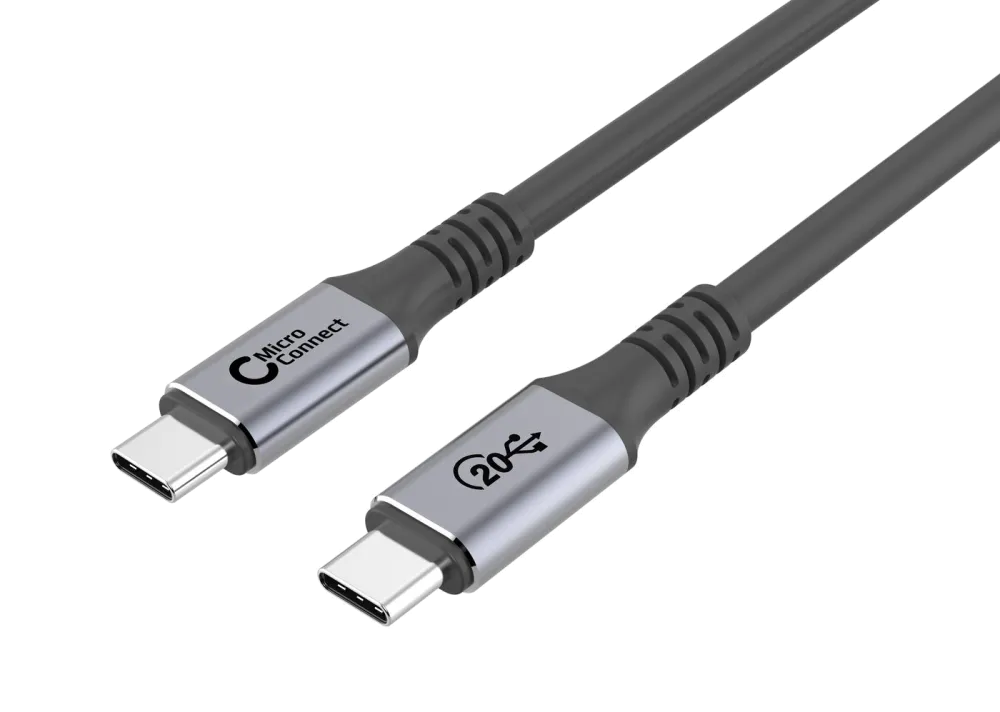 MicroConnect USB3.2CC4 USB-C 3.2 Gen 2x2 cable, 100W Power Delivery, 20Gb/s Transfer Rate, 4m, 5704174640530