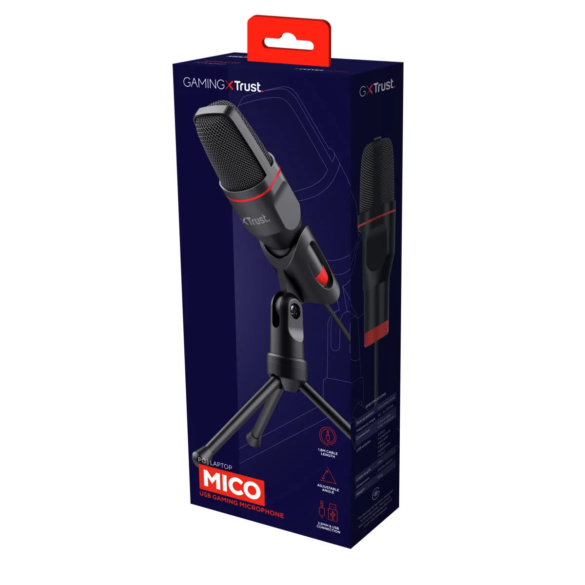 Trust TR-23791 Trust GXT 212 Microfon omnidirectional cu fir jack 3.5mm si adaptor la USB 50-16000Hz 8713439237917