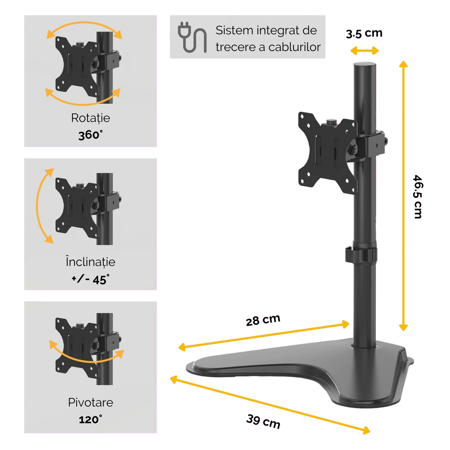 Fellowes 8049601 Seasa Freestanding Single Monitor Arm