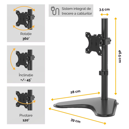 Fellowes 8049601 Seasa Freestanding Single Monitor Arm