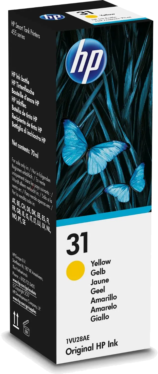 HP 1VU28AE HP 31 Yellow Original Ink Bottle, 191628349500