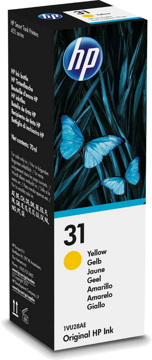 HP 1VU28AE HP 31 Yellow Original Ink Bottle, 191628349500