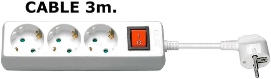 MicroConnect GRU0033WS Prelungitor 3 prize Schuko lungime cablu 3m cu intrerupator ON/OFF, alb, 5704174157977