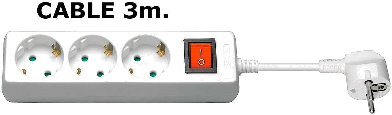 MicroConnect GRU0033WS Prelungitor 3 prize Schuko lungime cablu 3m cu intrerupator ON/OFF, alb, 5704174157977