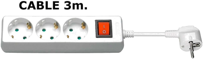 MicroConnect GRU0033WS Prelungitor 3 prize Schuko lungime cablu 3m cu intrerupator ON/OFF, alb, 5704174157977