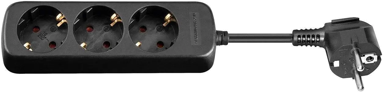 MicroConnect GRU003B-WOS Prelungitor 3 prize Schuko lungime cablu 1.5m negru, 5706998893352