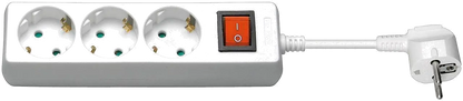 MicroConnect GRU003W-SWITCH Prelungitor 3 prize Schuko lungime cablu 1.5m cu intrerupator ON/OFF, alb, 5704174006220